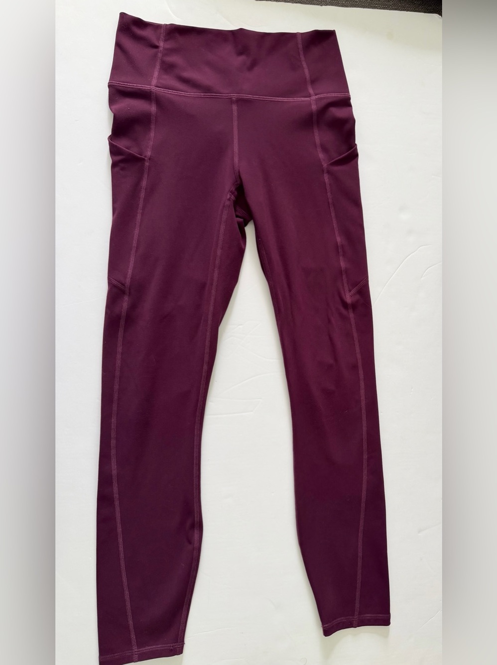 Fabletics PureLuxe Leggings Women’s Small S Burgundy High Waisted Pocket Yoga